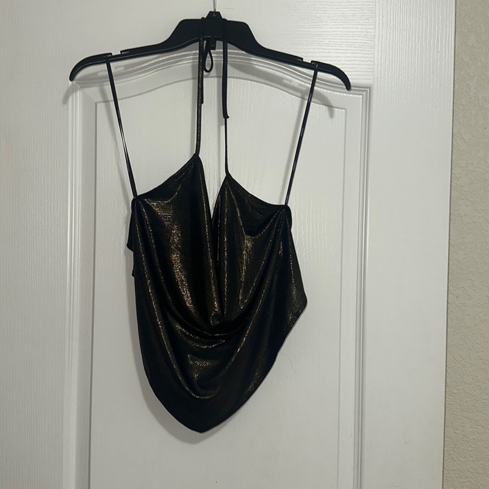 WOMENS MÉDIUM SHIMMER HALTER TOP